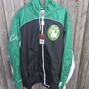 Mitchell & Ness Black and Green Celtics Windbreaker Jacket